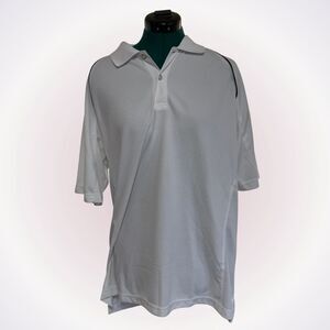 IZOD XFG White Performance Golf Polo with Navy Trim | Sz L